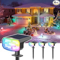 Color Changing Solar Spot Lights Outdoor Waterproof IP65,9 Lighting Modes Multicolor RGB Christmas Spotlight for Porches Yard Gardens Landscape Deconrations-4 Pack
