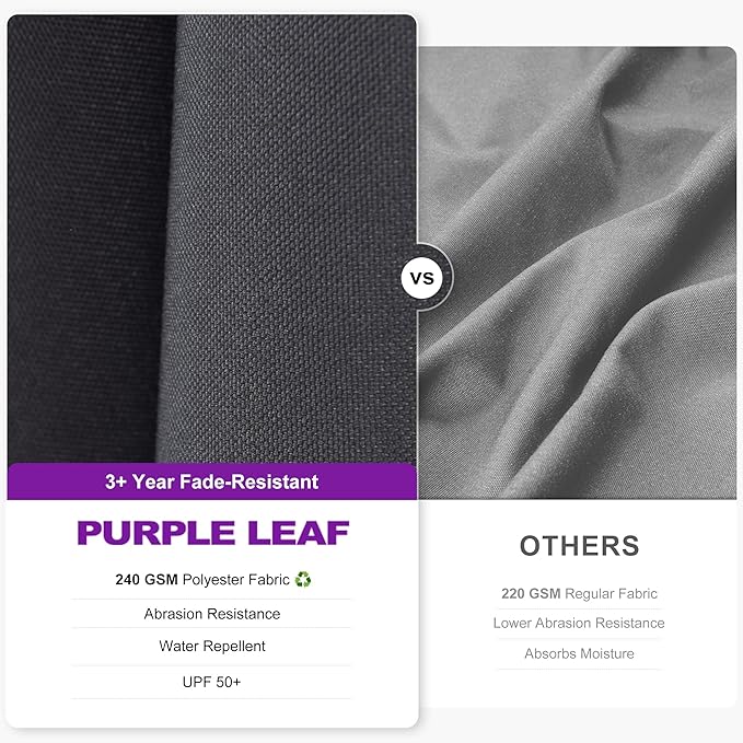 PURPLE LEAF 8.8' X 8.8' Left-right Tilt Patio Umbrella with Base Outdoor Cantilever Swivel Square Umbrella with Tilt Aluminum Offset Umbrella with 360-degree Rotation for Garden Deck Pool Patio Grey