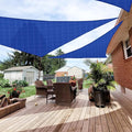 Patio Paradise 5' x 5' x 5' Sun Shade Sail Triangle Canopy Shade Cloth Fabric Sunlight Block Patio Pergola Cover HDPE Deck Awning for Outdoor Backyard Roof Shading, Blue