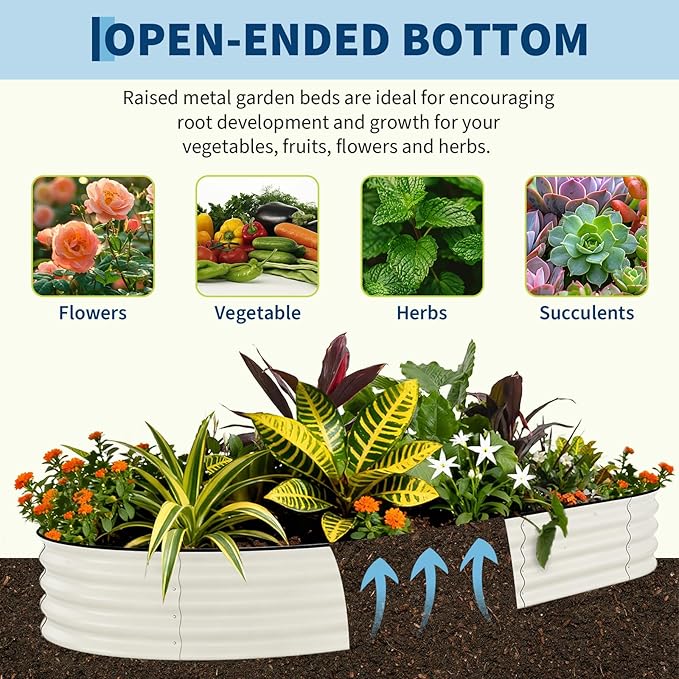 Garvee 2 Pack Galvanized Raised Garden Beds - 10x4x1.5ft Planter Box for Vegetables, Flowers, Rust-Resistant Garden Box, Easy Assembly Raised Beds, Durable Planters for Outdoor Plants