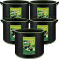 NACHLYNN 5-Pack 10 Gallon Grow Bags with Handles Thickened Nonwoven Fabric Pots Heavy Duty Aeration Fabric Pots Plant or Fruits Flowers Plant