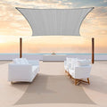 ColourTree 8' x 10' Grey Rectangle CTAPS16 Sun Shade Sail Canopy Mesh Fabric UV Block UPF50 - Commercial Heavy Duty - 190 GSM - 3 Years Warranty
