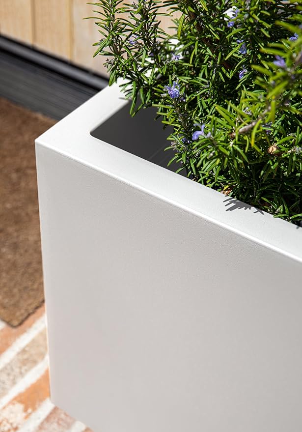 Veradek Block Series Cube Plastic Planter - Large Square Planter for Indoor or Outdoor Patio/Garden | Durable All-Weather Use with Drainage Holes | Modern Décor for Tall Plants, Trees, Flowers