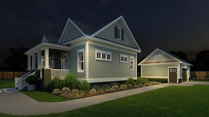 Lithonia Lighting HomeGuard 2-Light LED Outdoor Flood Lights, Outdoor LED Lights, Dusk to Dawn Sensor, Adjustable Lumens, Selectable Color, Round Heads, White (HGX LED 2RH ALO SWW2 120 PE WH M2)