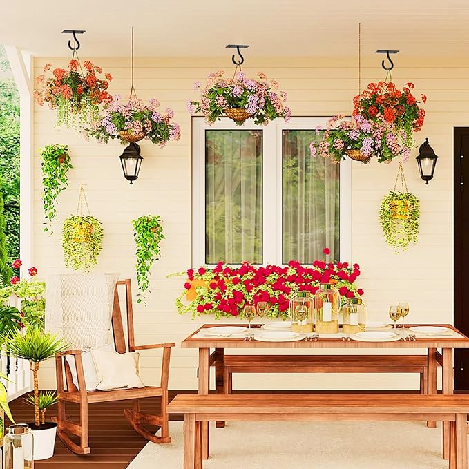 4Pack 2.5Inch Ceiling Hooks for Hanging Plant, Hanger for Indoor and Outdoor Planters Pots Holder, Wall Hook for Plant, Flower Basket, Wind Chimes, Lanterns, Lights, Bird Feeders, Home Decor