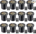 SUNVIE 12W Low Voltage Landscape Lighting with Connectors 1200LM Ultra Bright Well Lights Landscape LED In Ground Waterproof Outdoor Warm White Paver Lights for Garden Yard Driveway 12 Pack