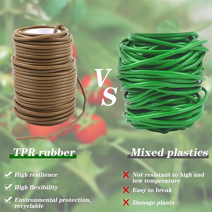 Decoroca Soft Plant Ties for Support - 65.6' Reusable Waterproof Plant Wire, 3.5mm Garden Twist, Office Organization and Decoration Binding（1pc/Brown）