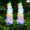 Solar Garden Lights, Delphinium Flowers 2 Pack 40 LEDs, Waterproof Outdoor Lights Two Lighting Modes for Wedding Party Garden Yard Patio Lawn Decor and Gift for Mother
