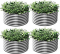 4 Pack 3x3FT Round Corrugated Galvanized Steel Raised Garden Bed Outdoor, Metal Above Ground Garden Bed for Vegetables and Flowers, Raised Beds for Gardening-3x3FTx10Inch