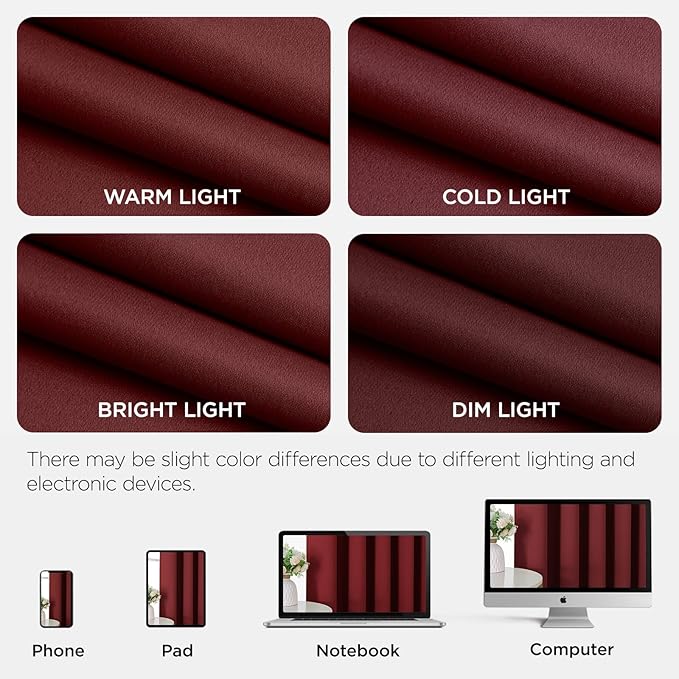 Joydeco Blackout Door Curtain for Doorway Privacy 108 Inches Long, Grommet Closet Curtain for Open Closet, Room Divider for Bedroom Living Room (Burgundy Red, 52Wx108L, 1 Panel)