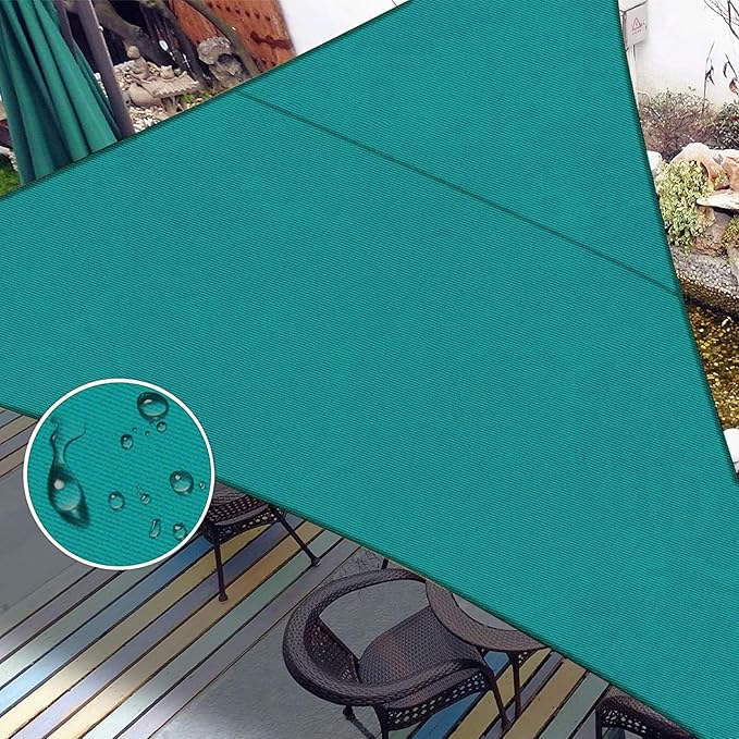 LOVE STORY Right Triangle 7'x10'x12.2' Waterproof Sun Shade Sail Canopy UV Block for Outdoor Patio Backyard Carport,Turquoise Blue(We Make Custom Size)