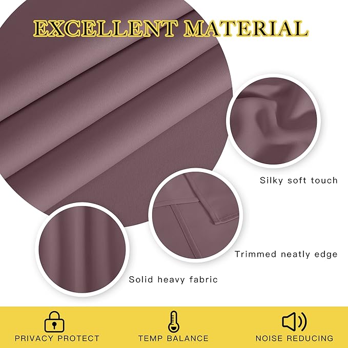 NICETOWN Blackout Patio Curtains 100 x 144 Inches Long for Sliding Door Extral Wide Blackout Curtain Panels Thermal Insulated Room Divider - Grommet Top, 100" W x 144" L, 1 Panel, Dry Rose