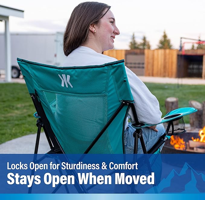 Kijaro Dual Lock Portable Camping Chairs - Enjoy the Outdoors with a Versatile Folding Chair, Sports Chair, Outdoor Chair & Lawn Chair - Dual Lock Feature Locks Position – Jasper Green