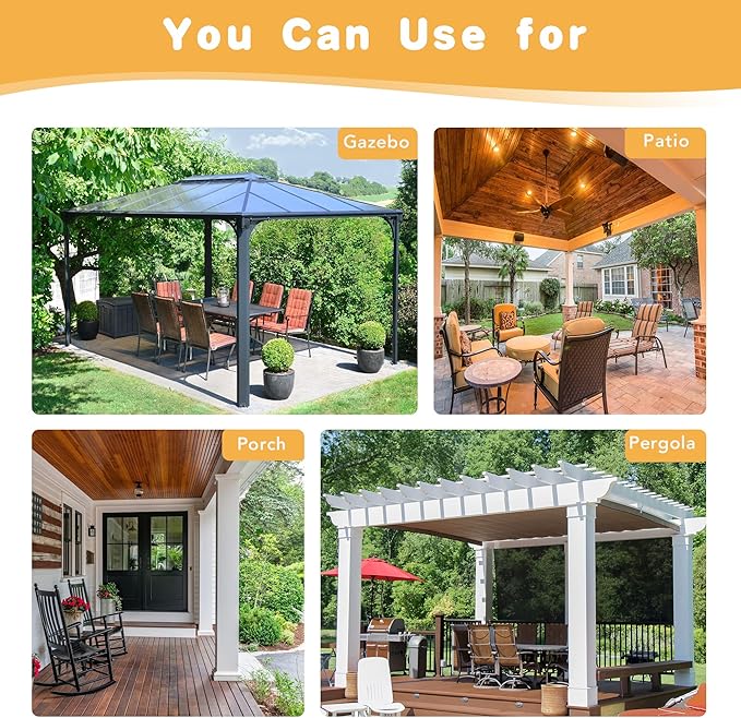 HolidayIdeas Outdoor Curtains for Patio Waterproof, 4 Panels - 54 x 108 Inch - Privacy Protection & Light Filtering Curtains Silver Grommet Outside Curtains for Porch, Gazebo, Pergola, Backyard