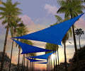 Amgo Custom Size 21' x 21' x 21' Blue Triangle Sun Shade Sail UPF50+ AGTAPRT12, Order to Make Canopy Awning, 95% UV Blockage, Water & Air Permeable, Commercial Standard (We Customize)