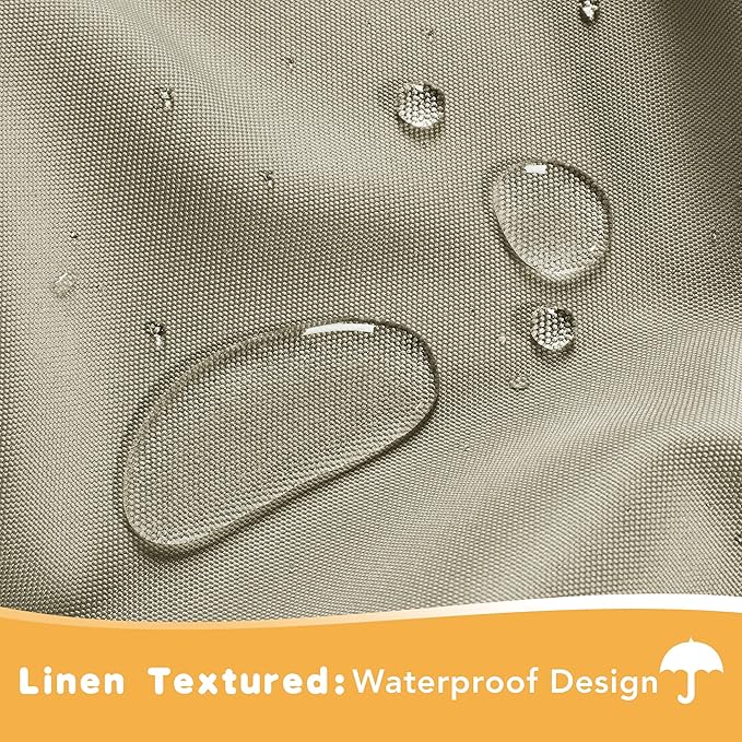 HolidayIdeas Outdoor Curtains for Patio Waterproof, 2 Panels - 84 x 95 Inch - Privacy Protection & Light Filtering Curtains Grommet Outside Curtains for Porch, Gazebo, Pergola, Backyard (Taupe)