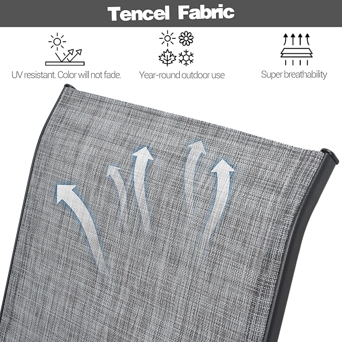 Patio Chairs Set of 8, Stackable Outdoor Dining Chairs for All Weather Textilene Fabric & Metal Frame, Outdoor Chairs Set for Backyard Deck Garden