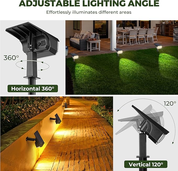 Kingsyard Solar Color Changing Lights 8 Colors, USB & Solar Powered Solar Lights Outdoor Waterproof IP68, Multicolor RGB Outdoor Lights for Garden Yard Landscape Decor, 6 Pack