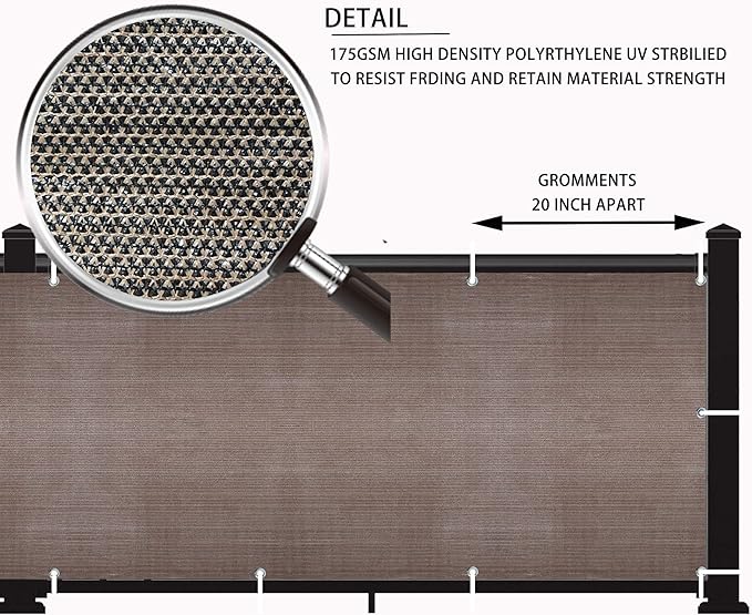 LOVE STORY Balcony Privacy Screen, 3'x9' Deck Shield Screen Fence Cover,UV Protection and Weather-Resistant,3 FT Height for Deck, Patio, Backyard, Outdoor Pool, Porch, Railing, Brown