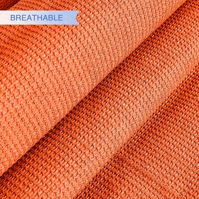 E&K Sunrise 20' x 20' x 20' Sun Shade Sail Triangle Canopy Shade Cover UV Block for Patio Backyard Garden Outdoor (Orange)