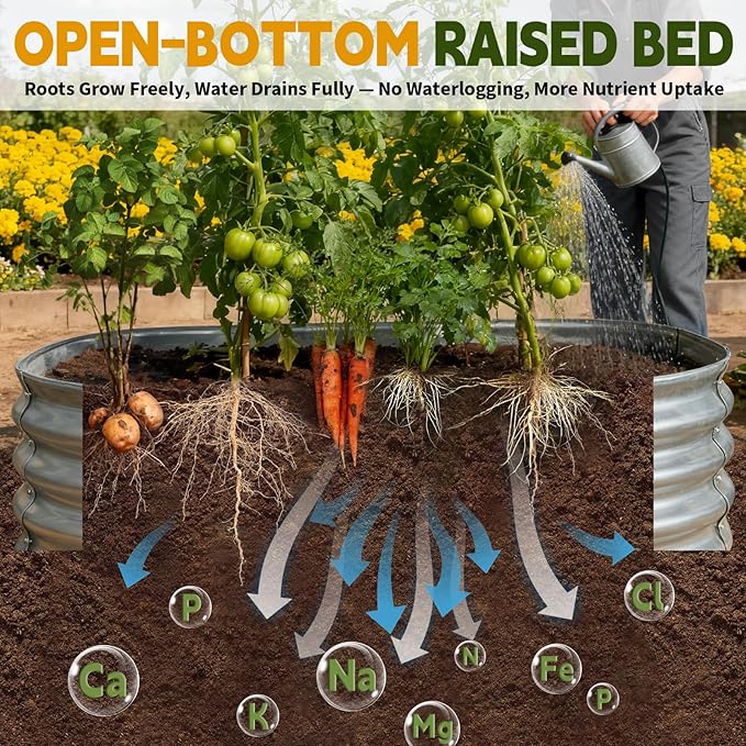 Galvanized Raised Garden Bed Outdoor, Large Raised Bed for Gardening, 2Pcs 6x3x1ft Oval Metal Planter Box for Vegetables, Fruits, Flowers, Silver