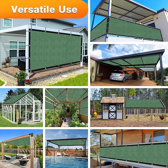 Artpuch Outdoor Pergola Shade Cover 4' X 20' Sun Shade Cloth with Grommets, 90% UV Protection Canopy Patio Privacy Screen (Customized Available) GN107, Green