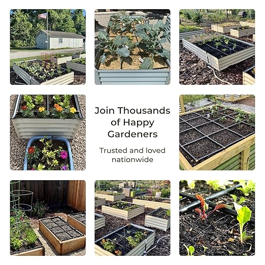 The Garden Grid | Pre-Assembled Raised Garden Bed Irrigation System – Waters Every Plant Evenly, 1-Minute Setup, Hassle-Free Design Lasts 5–10x Longer Than Drip Kits | USA-Made | 3x3 (33.5"x33.5")