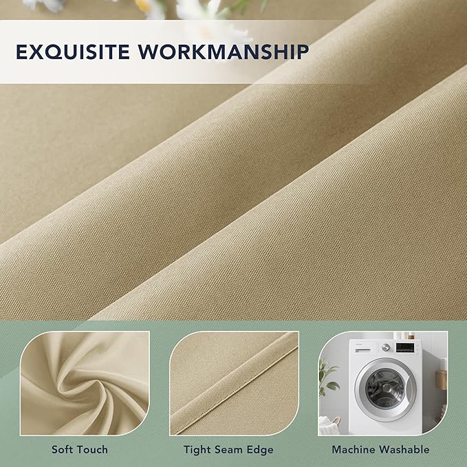 Outdoor Curtains for Patio Waterproof - 6 Panels Privacy Weatherproof Outside Curtains with Grommets for Pergola, Gazebo, Porch, Cabana, Balcony, 54 x 108 Inch, Cream