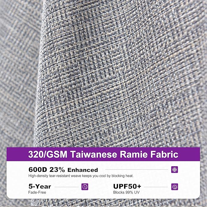 PURPLE LEAF 3-Piece Outdoor Chaise Lounge Set with Market Umbrella Adjustable Sunbathing Daybed for Pool, Garden and Backyard Moon Basalt