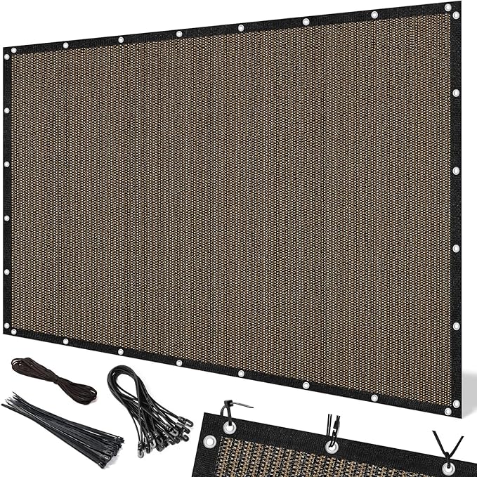 Artpuch 90% Sun Shade Cloth, 3 x 6 FT Pergola Shade Cover Canopy with Grommets, Sun Screen Fabric Tarp for Patio, Outdoor, Garden, Backyard, Mocha