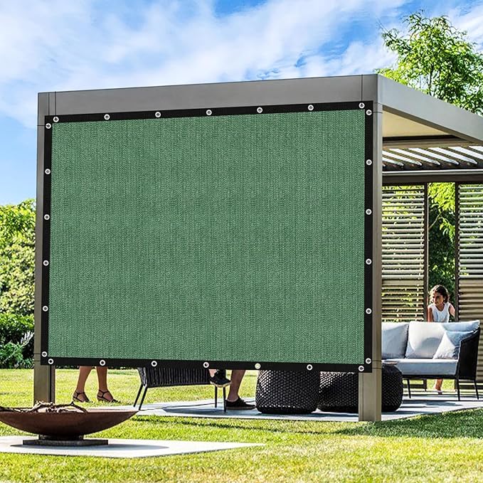 Artpuch Outdoor Pergola Shade Cover 16' X 16' Sun Shade Cloth with Grommets, 90% UV Protection Canopy Patio Privacy Screen (Customized Available) GN107, Green