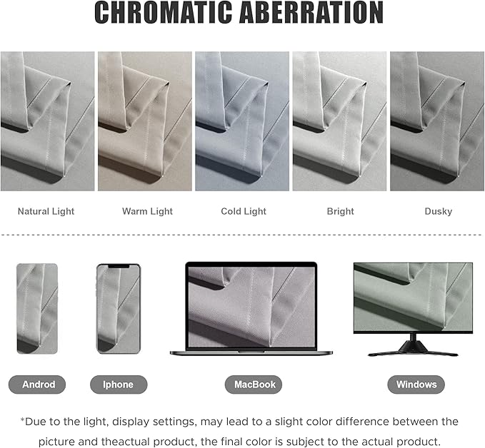 BONZER Waterproof Indoor/Outdoor Curtains for Patio Thick Privacy Grommet Curtains for Bedroom, Living Room, Porch, Pergola, Cabana, 1 Panel, 54W x 108L inch, Silver