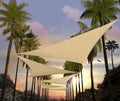 Amgo Custom Size 22' x 22' x 22' Beige Triangle Sun Shade Sail Order to Make Canopy Awning UPF50+ AGSLT, 95% UV Blockage, Water & Air Permeable, 200GSM Commercial Standard (We Customize)