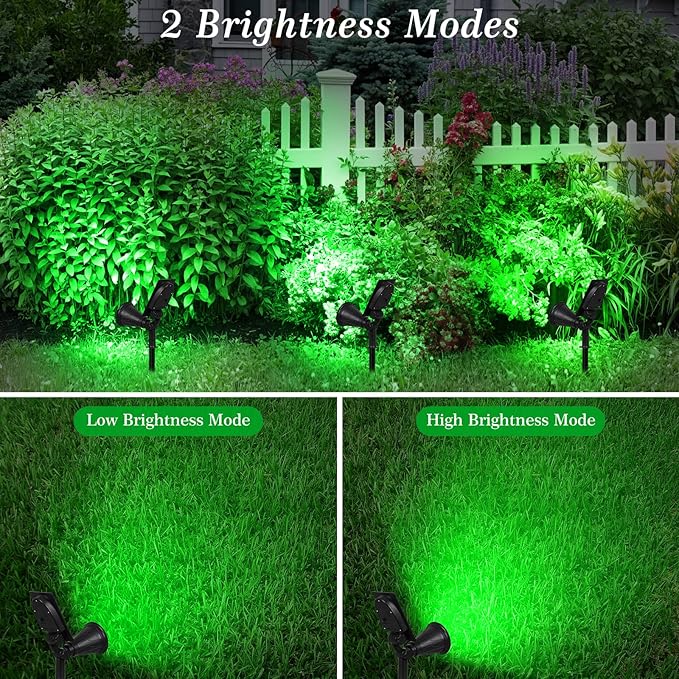 T-SUN Solar Spotlight LED Outdoor Wall Light, IP65 Waterproof, Auto-on at Night/Auto-Off by Day, 180°Angle Adjustable for Tree, Patio, Yard, Garden, Driveway, Stairs, Pool Area (Green)