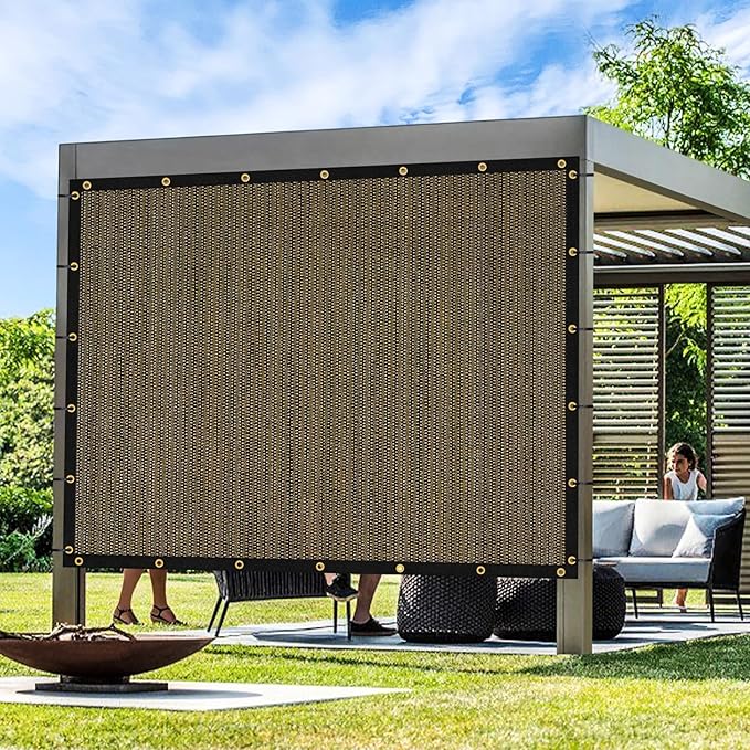 Artpuch Outdoor Pergola Shade Cover 11x20 FT Sun Shade Cloth with Grommets Mocha 90% UV Protection Canopy Patio Privacy Screen (Customized Available)