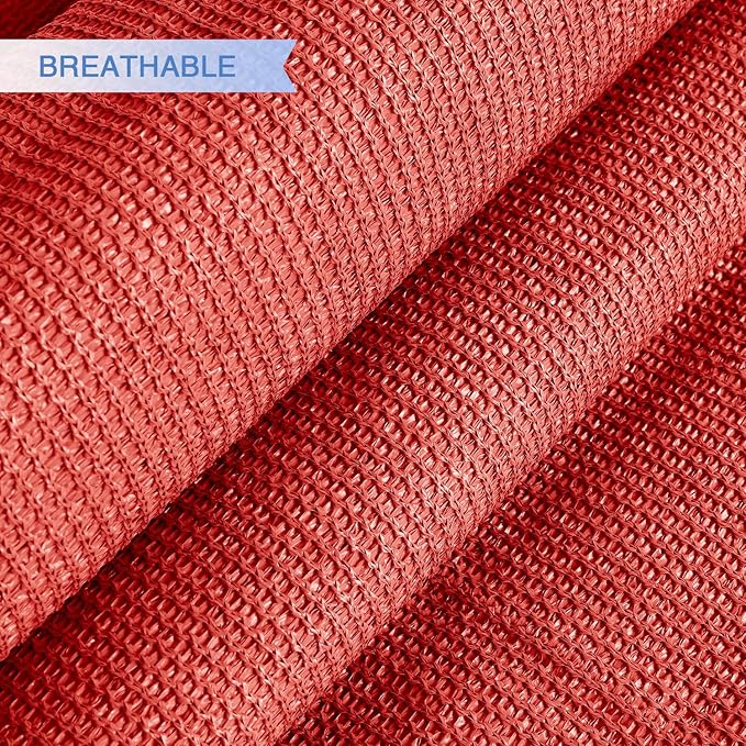 E&K Sunrise 9' x 9' x 9' Sun Shade Sail Triangle Canopy Shade Cover UV Block for Patio Backyard Garden Outdoor (Red)