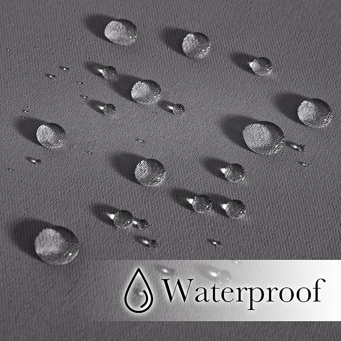 NICETOWN 2 Panels Weighted Blackout Curtains for Patio Waterproof, Top & Bottom Grommet & Back Tab Fixed Outdoor Curtains Windproof Drapes Thermal Insulated for Porch, W84 x L84, Grey