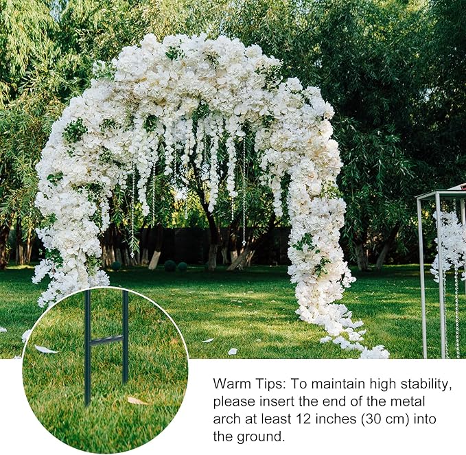 RUBFAC 94" Metal Garden Arch Trellis for Climbing Plants Outdoor, Garden Arbors and Arches, Halloween Archway for Pumpkin Balloon Rose Vines Wedding Christmas Birthday Party Decorations, Army Green