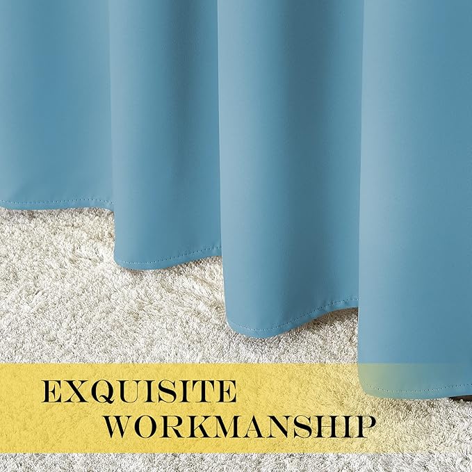 NICETOWN Room Divider Curtain 132 Inches Long, Wide Blackout Sliding Door Curtain for Bedroom, Room Darkening Privacy Window Curtain for Patio Door (1 Panel Set, Teal Blue, 80 x 132 Inch)