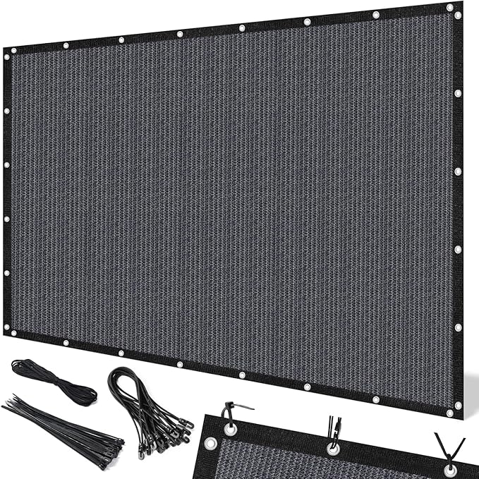 Artpuch 90% Sun Shade Cloth, 6 x 10 FT Pergola Shade Cover Canopy with Grommets, Sun Screen Fabric Tarp for Patio, Outdoor, Garden, Backyard, Dark Grey