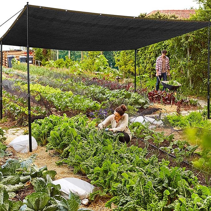 Shade Cloth - 70-90% Sunblock Net for Garden Patio,Shade Sails for Plants Greenhouse Outdoor Pergola Lawn Sun Shade Cloths for Kennel Chicken Coop Easier to Hang Shade Net Cover
