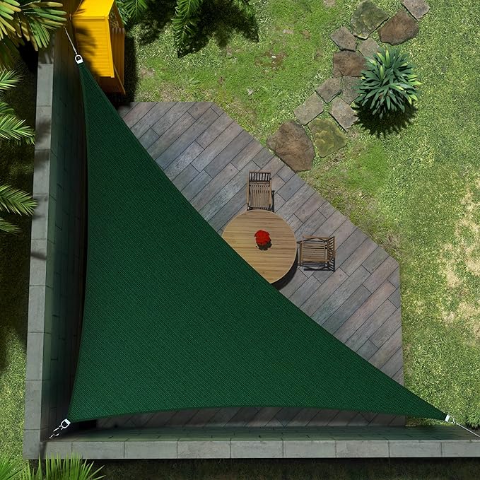 Amgo Custom Size 12' x 18' x 21.6' Green Right Triangle Sun Shade Sail UPF50+ AGTAPRT12, Order to Make Canopy Awning, 95% UV Blockage, Water & Air Permeable, Commercial Standard (We Customize)