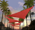 Amgo Custom Size 27' x 27' x 27' Red Triangle Sun Shade Sail UPF50+ AGTAPRT12, Order to Make Canopy Awning, 95% UV Blockage, Water & Air Permeable, Commercial Standard (We Customize)