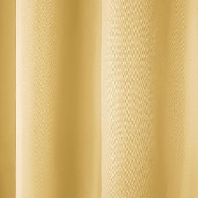 TOWN & COUNTRY BASICS Cabana Solid Heavyweight Indoor Outdoor Curtains, Light Filtering Opacity with Grommet Top, Water Repellent, 2-Pack Set, 54"x108", Sundress Yellow