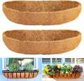 Coco Liners for Planters - 2 Pack 24 Inch Trough Coconut Liners for Planters, Window Box Coco Liners, 100% Natural Coconut Fiber Liners for Wall Hanging Basket, Window Box, Fence Baskets