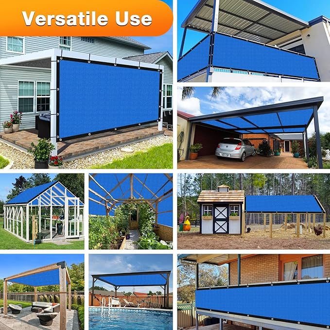 Artpuch Outdoor Pergola Shade Cover 8' X 9' Sun Shade Cloth with Grommets, 90% UV Protection Canopy Patio Privacy Screen (Customized Available) GN107, Blue