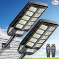 Deepn Solar Lights Outdoor, IP66 Waterproof Street Lights Outdoor, 6500K Dusk to Dawn Solar Security Flood Lights Motion Sensor with Remote Control for Yard, Entryway Garage, Porch 2 Pack