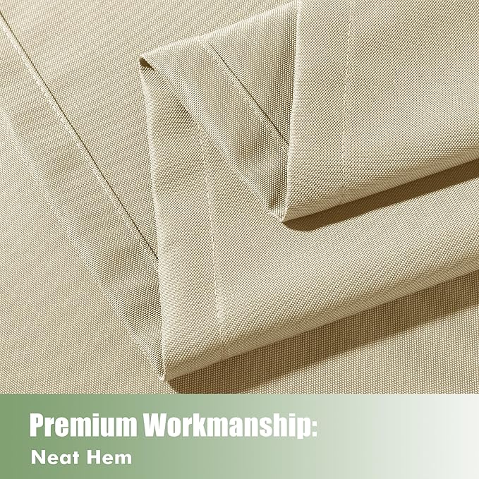 HolidayIdeas Waterproof Outdoor Curtains for Patio, 6 Panels - 54x120 Inches - Weatherproof Privacy Outsides Curtains for Backyard Porch Gazebo, Sunlight & UV Blocking (Cream, Grommet Top)