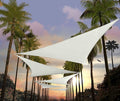 Amgo Custom Size 21' x 21' x 21' White Triangle Sun Shade Sail UPF50+ AGTAPRT12, Order to Make Canopy Awning, 95% UV Blockage, Water & Air Permeable, Commercial Standard (We Customize)