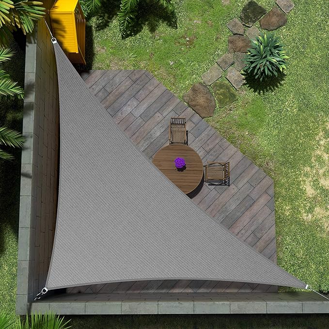 Amgo Custom Size 14' x 23' x 26.9' Gray Right Triangle Sun Shade Sail UPF50+ AGTAPRT12, Order to Make Canopy Awning, 95% UV Blockage, Water & Air Permeable, Commercial Standard (We Customize)